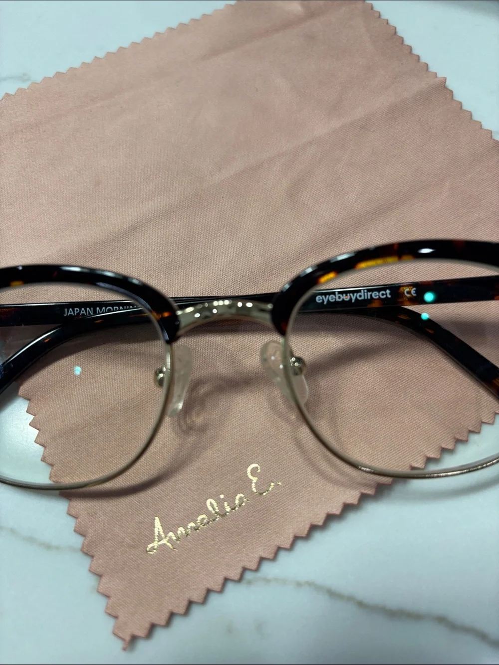Tortoiseshell and Gold Clubmaster Glasses